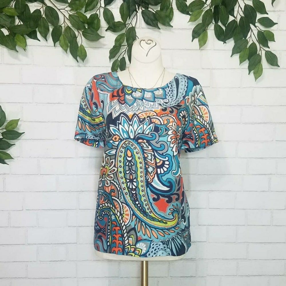 J. Crew Silk "Graphic" Tee